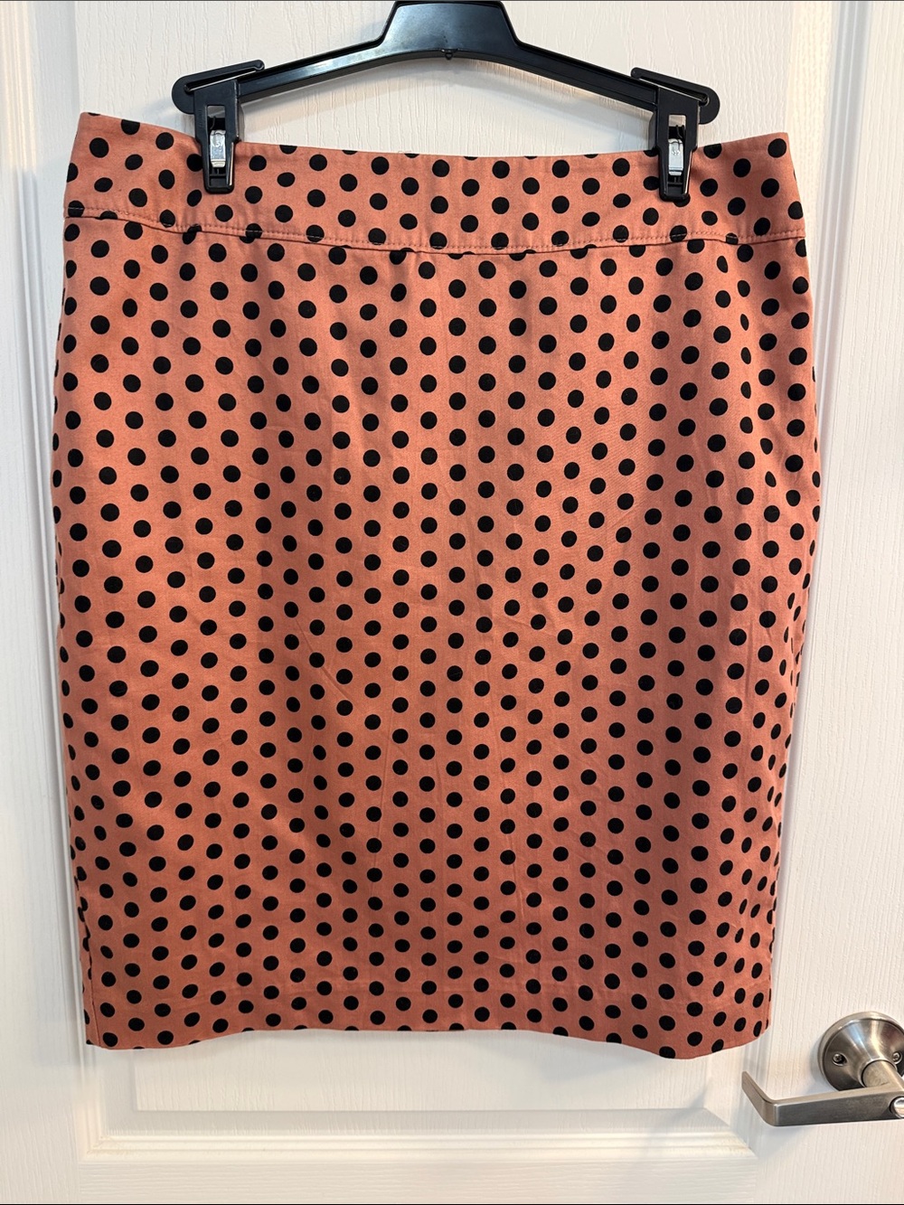 LOFT Rust Polka Dot Pencil Skirt